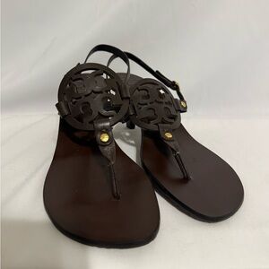 Tory Burch Holly Veg Calf Dark Brown Leather Heels